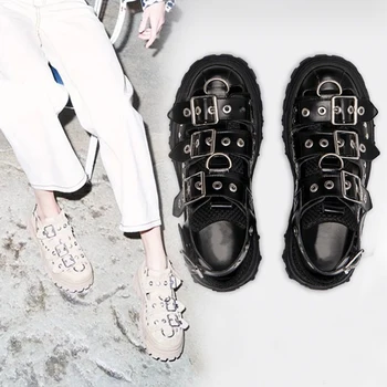 De Vară 2020 Femei Sandale Platforma Pantofi pentru Femei ins Fierbinte cozonac Pantofi Vechi Nituri Baotou Pantofi Trekking Apartamente G01-30