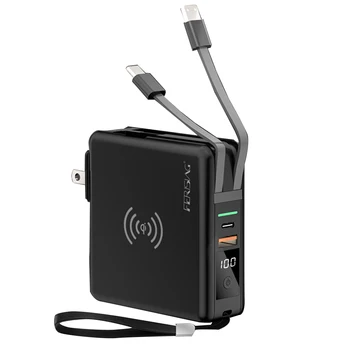 FERISING 4IN1 Wireless Power bank + PD Rapid de Încărcare Rapidă de Tip C USB C QC 3.0 Powerbank pentru iPad, iPhone, Samsung, Xiaomi Încărcător