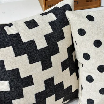 Nordic Modern alb-negru Geometrice perna Lenjerie de pernă decorative acasă canapea perne