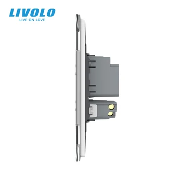 Livolo NE-AU Standard 67.mm Perete Comutator Tactil,2Way Control de la Distanță,alb cristal, sticlă,plastic buton cheie,cu Brazilia usb plug