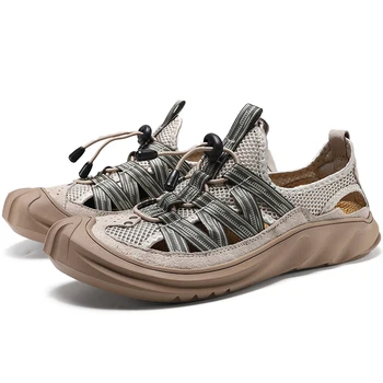 Noi Mens Sandale Designeri în aer Respirabil Vara Pantofi pentru Bărbați Confortabil Pantofi de Apă Moale Beach Sandale Romane 38-48