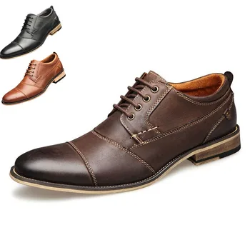 Rochie bărbați Pantofi din Piele Brand de Lux de Moda Elegant de Nunta Formale Pantofi Barbati Office Oxford Pantofi Pentru Bărbați Dantela-Up