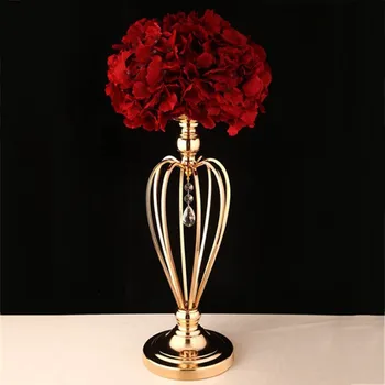 Flori Vaze Sfesnice Drum Duce Masă Centrală De Metal De Aur Stau Pilon Lumanari Pentru Nunta Candelabre
