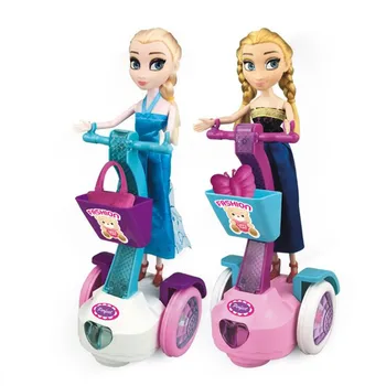 Noi Disney frozen Anna Elsa Papusi Mini Papusa Elsa Echilibrare mașină de Muzica cu lumini Jucarii Copii Snow Queen păpuși Printesa cadou Fete