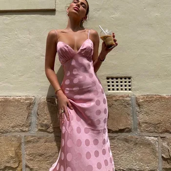 Hirigin Sexy Backless Spaghete Curea Femei Rochii Midi Club de Moda Elegant fără Mâneci Buline Rochie Haine de Sărbătoare
