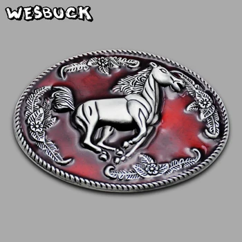WesBuck Brand Catarama Cal Roșu Metalice Catarame pentru Om Femeile Occidentale Catarame Cowgirls Catarama Cowboy Cool cadouri de Vacanță
