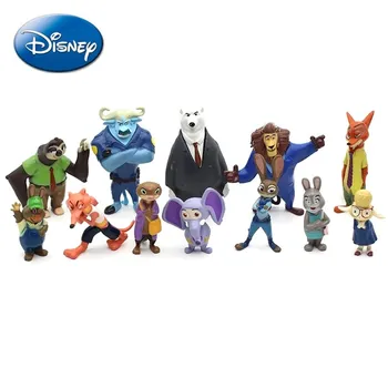 12buc/Set Disney Zootropolis Acțiune de Desene animate Model de Papusa Jucării Anime Cifre Judy Hopps Nick Wilde Vulpe Iepure Copii Cadouri de Craciun