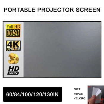 Acasă Ecran pentru Proiector 60/84/100/120/130 inch Reflectorizante Tesatura Pânză Pentru Xiaomi DLP YG300 T6 XGIMI H2 HALO Mogo Proiector