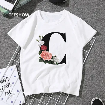 26 Alfabetul Englez Tricou Harajuku Print Casual Alb Fashioin Topuri Tricou Femei 2020 Nouă Cupluri De Vară Iubitorii De Femeie T-Shirt