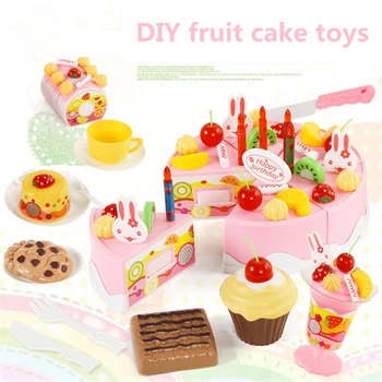 75Pcs Tort Jucărie DIY Crema de Fructe de Craciun Set Cadou Copii Copii Pretinde Joc Jucarii Set Cadou Pentru Fata