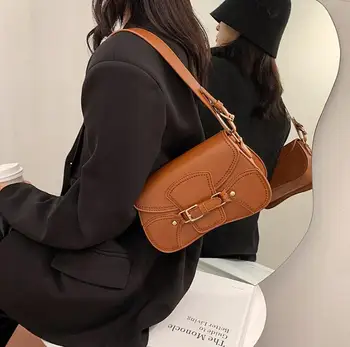 Elegant, Feminin Pătrat Axila sac 2020 Noi de Moda de Înaltă calitate din Piele PU pentru Femei Designer de Geantă de mână de Călătorie Umăr Geanta Messenger