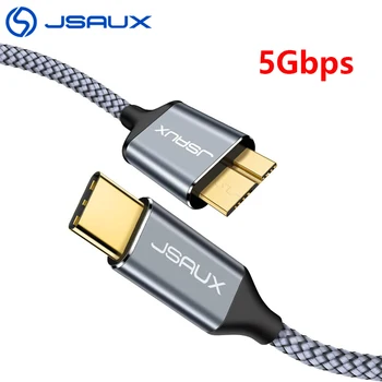 C USB Micro B 3.0 Cablu Jsaux 5Gbps Conector de Date, Adaptor Pentru Hard Disk Smartphone PC USB de Tip C, Incarcator Camera Disc Cablu