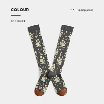 Bumbac Hip-hop Șosete Creative Ciorapi de Femei Lungi Ciorapi de Cald Coapsa Inalta Șosete Pentru Femei, Fete de Moda Noua Ciorapi cu Dungi, cu