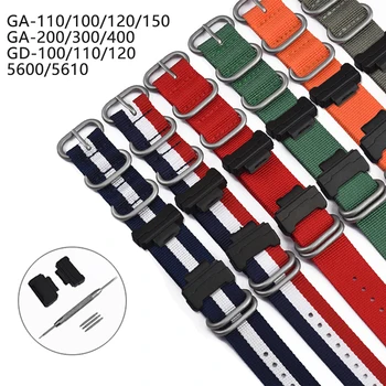 Nailon Camuflaj Banda Curea pentru Casio G-Shock GA-110/100/120/150/200/300/400 GD-100/110/120 DW-5600 DW-6900 Bratara Watchband