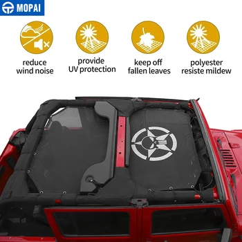 MOPAI 2/4 Usi Masina de Top Umbrelă de soare Capac Acoperis Anti UV Sun Protect Ochiurilor de Plasă pentru Jeep Wrangler JK perioada 2007-2017 Accesorii Auto Styling