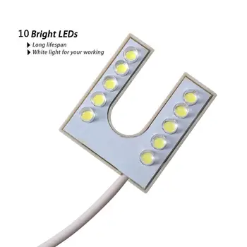 De lucru LED Flexibil Gooseneck cu Bază Magnetică pentru Masina de Cusut 110-265V UE/SUA Plug