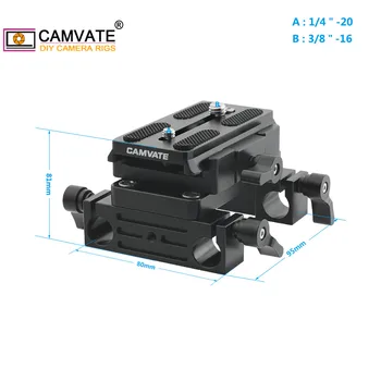 CAMVATE Manfrotto Eliberare Rapidă Placă Adaptor Cu Alunecare Placa si Dublu 15mm Tija de Suport Pentru aparat Foto DSLR Umăr Rig Tijă Sistem