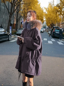 2020 Iarnă În Jos Jacheta Femei De Înaltă Calitate De Femeie Sacou Haina Cald Slim Jacket Coreeană Stil Preppy Mare Guler De Blana Haine De Bumbac