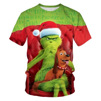 2020 Nou Verde cu Părul Grinch bărbați T-shirt de Imprimare 3D Noutate Moda Amuzant Drăguț Verde Mic, Păros Street Style tee camasa pentru barbati