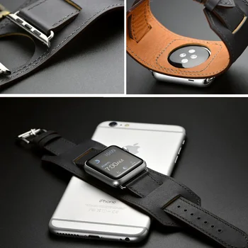 Bratara manseta pentru Apple watch band 44mm 40mm iwatch trupa 42mm 38mm Autentice din Piele de curea apple watch series 3 4 5 6 se curea