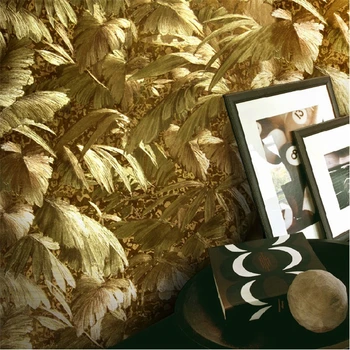 Wellyu Europeană aur strălucitor de metal reflectorizant plante tapet living de lux noptiera tapet de fundal foita de aur KTV обои