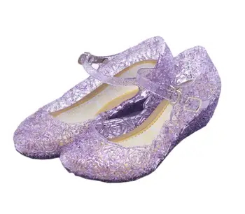 Fete Copilul Mic Papuci De Sticlă Cendrillon Replica Cristal Petrecere Pantofi Roz Violet Albastru Copii Sandale Plate Printesa Pantofi