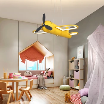 Modern Pandantiv cu Led-uri Lampă pentru Camera de Copii Dormitoare Copii Baieti Avion Agățat Candelabru Tavan Decor corp de iluminat