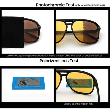 VIVIBEE Bărbați Fotocromatică Noapte Viziune ochelari de Soare Schimbare de Culoare de Tranziție Galben Mare ochelari de Soare Supradimensionați Polarizat Ochelari de protecție