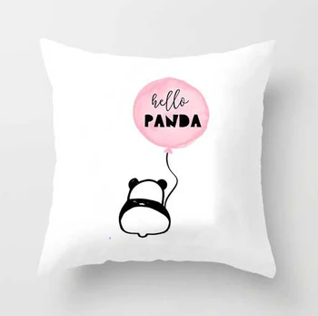 Drăguț Roz Negru Panda Perna Home Hotel Noptiera de Siguranță Auto Seat Decor Decor Panda Capac Pernă Moale si Confortabil.