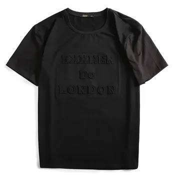 Alb negru Oversize Tee GXXH 2019 Vara Noi cu Maneci Scurte T-shirt 3D Scrisoare Bărbați Vrac Rotund guler Om Mare T-shirt de sex Masculin