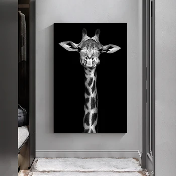 Modern, în Alb și Negru Animal de Artă Elefant, Zebra, Leu Panza Pictura Cuadros de Arta de Perete pentru Camera de zi Decor Acasă (Fara Rama)