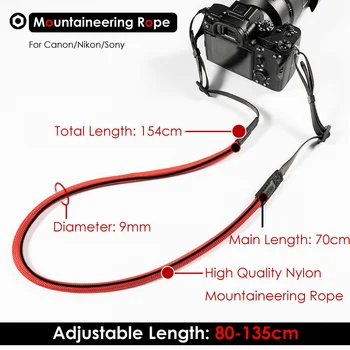 Alpinism Coarda de Nylon Hard-Țesute Camera Colorate Umăr Gât Curea Curea pentru DSLR Canon Nikon Olympus Pentax Sony SLR
