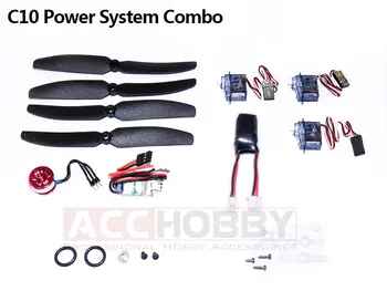 Micro Sistem de Putere Combo-uri,C10 (Inclusiv propeller saver,elice,motor(2900 KV),ESC,servo,baterie)