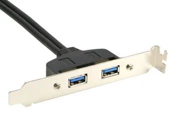 2 Porturi USB 3.0 de sex Feminin Panoul din Spate de La Placa de baza 20pin Antet Conector Cablu Adaptor Cu Slot PCI Placa Suport de 50cm