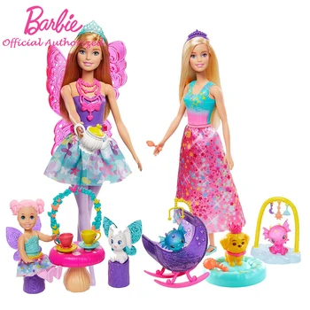 Barbie Dreamtopia Papusa Printesa Jucării de 12-Inch Bloned Sirena Cu Accesorii Pretinde Copil Jucării Ziua de nastere Cadou de Crăciun GJK08 Papusa