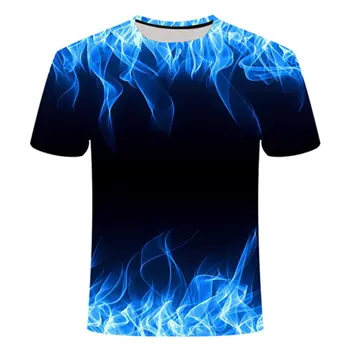 2020 casual de vara de imprimare 3D flacără de dragoste tricou barbati unisex cu mânecă scurtă de moda de top, O-neck negru T-shirt mari/mici dimensiuni