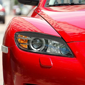 Fibra de Carbon Pentru Mazda RX8 Coupe 2004-2008 Faruri Trim Spranceana Faruri Capacul Ornamental Decor pentru Masina