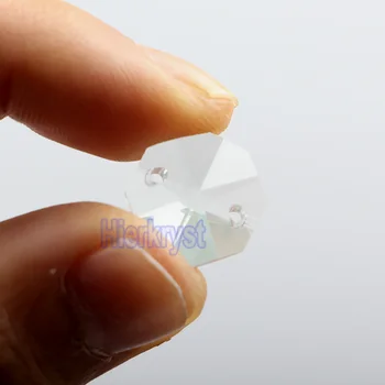 HIERKRYST 100 buc 14 mm Octogon Margele de Cristal Candelabru de Sticlă Părți Curcubee Filtru de Prisme Pandantive Conectori Transprent #01