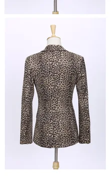 Mai nou de Primăvară de Moda pentru Femei Sacou Slim Full Leopard de Imprimare Haina de la Costumul Feminin Un singur Buton de Îmbrăcăminte exterioară Plus Dimensiune Sacouri S-3Xl J863
