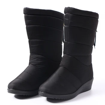 LAKESHI Cizme Jumătatea Vițel Cizme Impermeabile Femei Cizme de Iarna pentru Femei Pantofi Blană Caldă Femei Cizme ușoare pantofi platforma