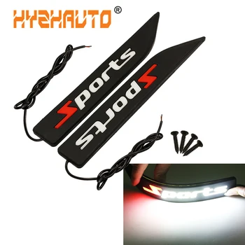 HYZHAUTO Parte Masina Filtru de Lumini Flexibil rezistent la apa COB DRL Dublă de Culoare 6000K Mașină de Ceață de Conducere Lămpii de Semnalizare 240x35mm 2 buc/set