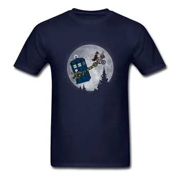 Extraterestru Dr. Care T-shirt pentru Bărbați Tardis Topuri de Desene animate Amuzant Tricou Luna Imprimat Tricouri Haine de Bumbac Negru