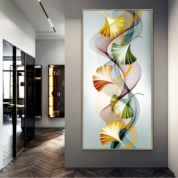 Arta Abstractă modernă Frunze Colorate Postere si Printuri Panza Pictura Arta de Perete Imaginile pentru Camera de zi Decor Acasă (Fara Rama)