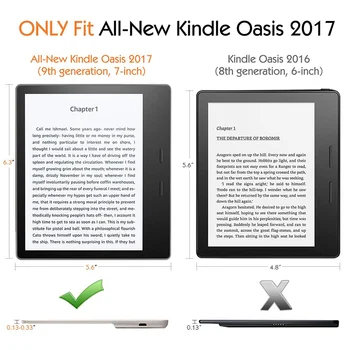 BOZHUORUI Caz Stand pentru Kindle Oasis (9-Gen - 2017 Presă) Numai - din Piele PU Capac de Protecție Smart cu Auto Wake/Sleep