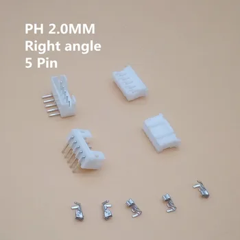 100 Set PH2.0 Conector 2.0 mm Unghi Drept 2/3/4/5/6/7/8/9/10P ( Pin Header + Carcasa + Terminal )