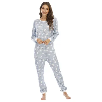 Toamna Caldă Moale Sleepwear General Onepiece Salopeta Kigurumi Scutec Pentru Adulti Femei Pijama, Pijamale