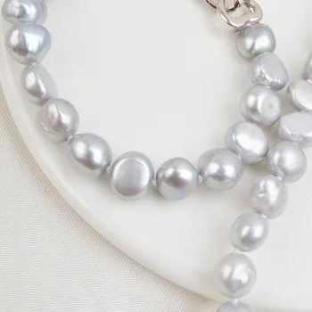 ASHIQI Naturale de apă Dulce Pearl Seturi de Bijuterii pentru Femei 9-10mm Baroc Pearl NE+BR+EA