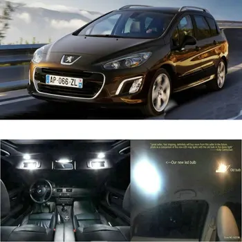 LED Lumini Auto de Interior Pentru Peugeot 308 sw camera dome harta lectură piciorul ușa lampa de eroare gratuit 15pc