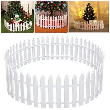 30pcs Mini Alb Gard PVC Barieră de Simulare Gard Decorațiuni pentru Bradul de Crăciun Despicare Gard in Miniatura Ornament