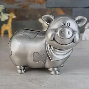 Creative desene animate forma de porc materiale metalice cutii pentru monede, monede banca de economisire a banilor cutie pentru monede CXG003